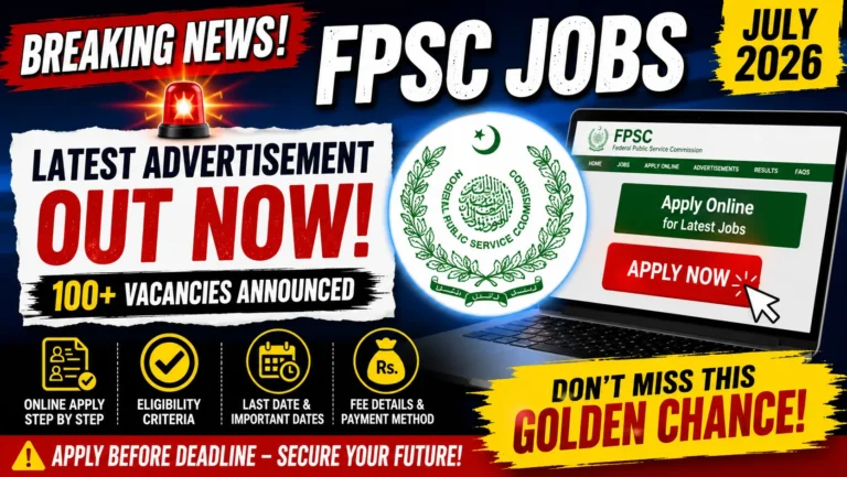 FPSC Jobs July 2026