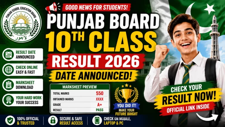 Punjab Board 10th Class Result 2026 Declared