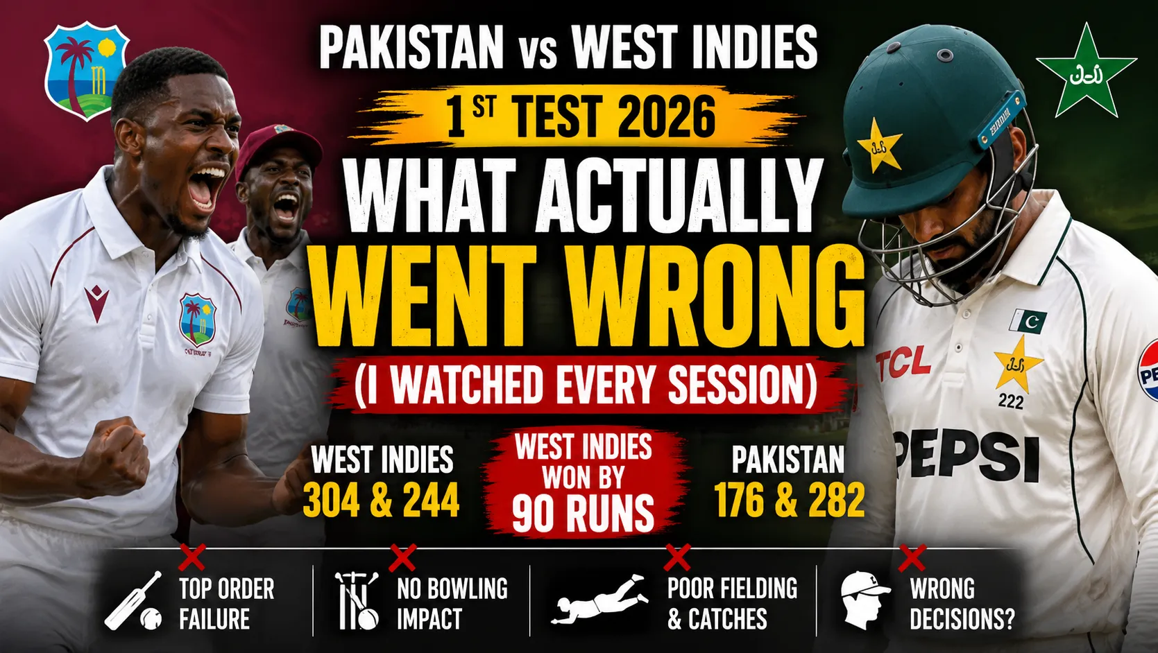 Pakistan vs West Indies 1st Test 2026