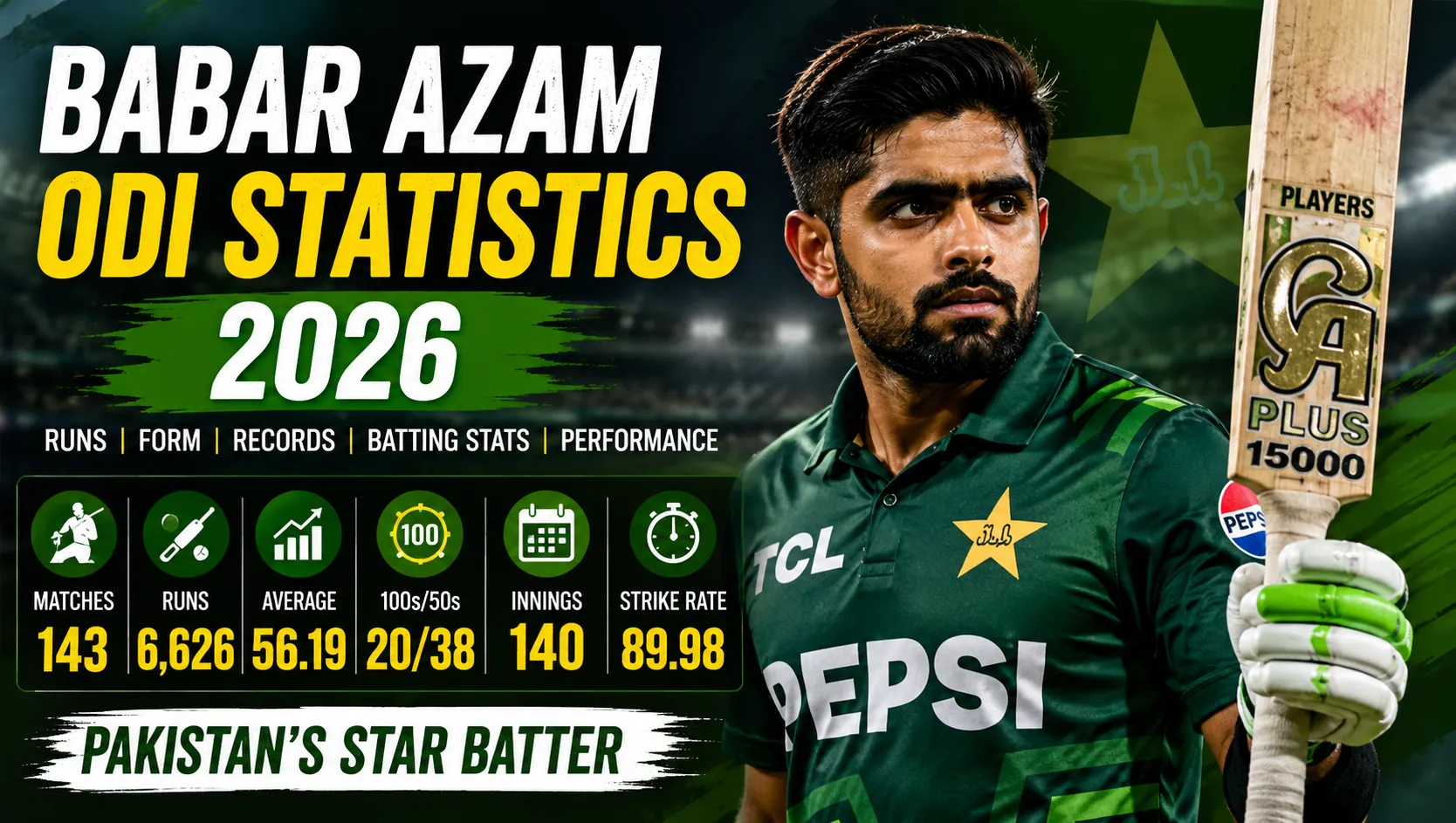 Babar Azam ODI Statistics