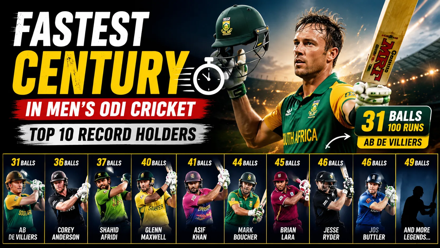 Fastest Century in Men’s ODI Cricket
