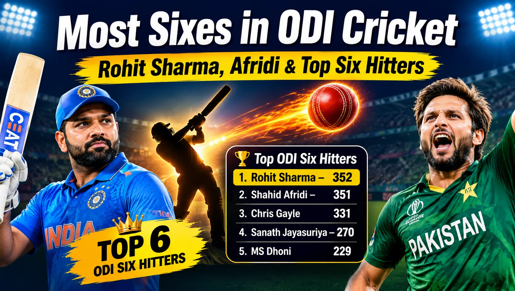 most sixes in ODI cricket