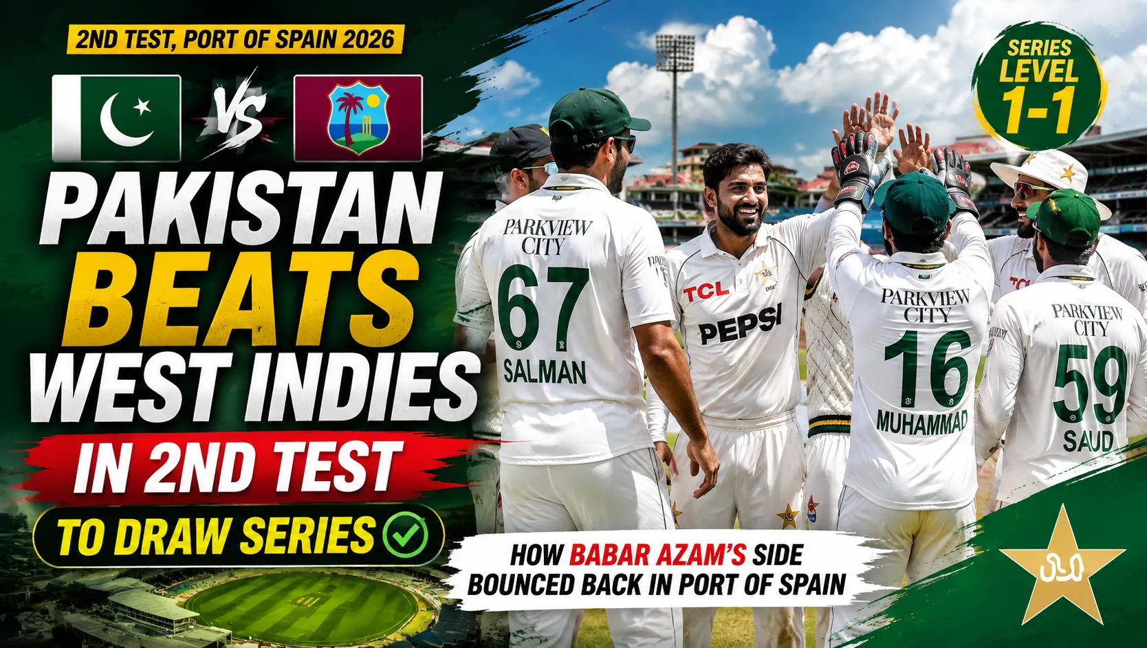 Pakistan Beats West Indies in 2nd Test